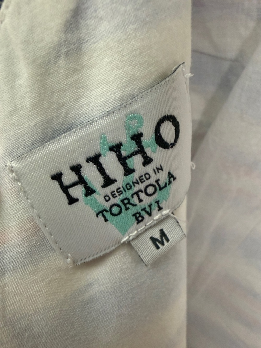 HIHO Tortola BVI Women's Medium Sheath Lagenlook Blue Chambray Linen Dress - Picture 4 of 5